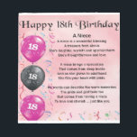 Niece Poem - 18th Birthday Notitieblok<br><div class="desc">Een groot cadeau voor een nichtje op haar 18e verjaardag</div>