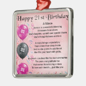 Niece Poem - 21st Birthday Metalen Ornament (Links)