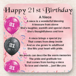 Niece Poem - 21st Birthday Onderzetter