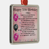 Niece Poem - 30th Birthday Metalen Ornament (Rechts)