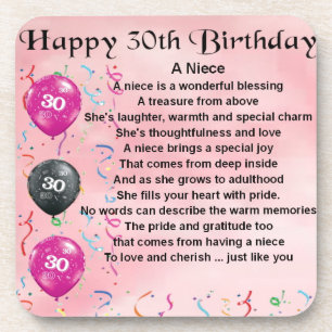 Niece Poem - 30th Birthday Onderzetter