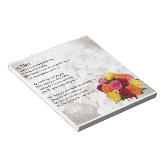 Niece Poem - Flowers Notitieblok (Schuin)