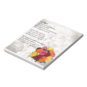 Niece Poem - Flowers Notitieblok (Linkerzijde)
