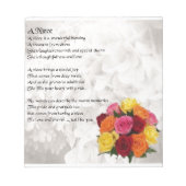 Niece Poem - Flowers Notitieblok (Voorkant)