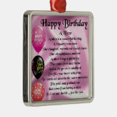 Niece Poem - Happy Birthday Metalen Ornament (Rechts)