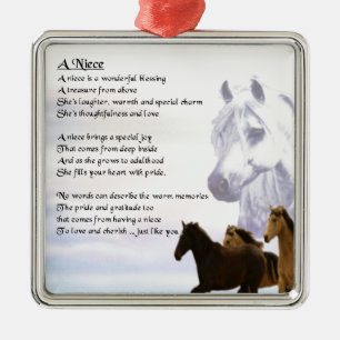 Niece Poem - Horses Metalen Ornament