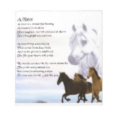Niece Poem - Horses Notitieblok (Voorkant)