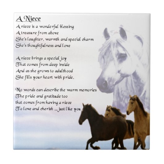 Niece Poem - Horses Tegeltje (Voorkant)