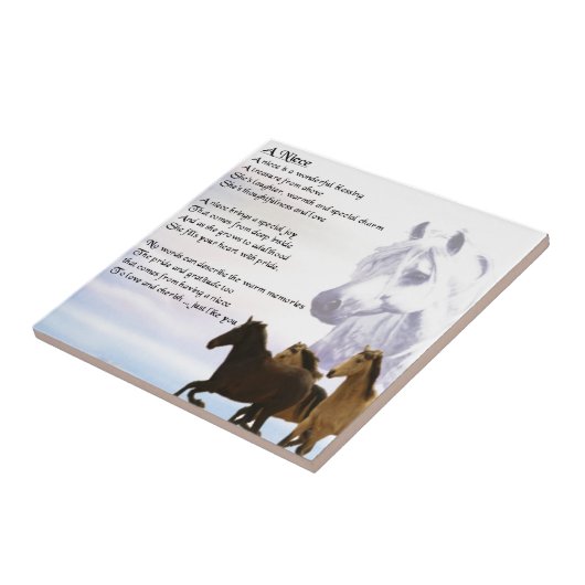 Niece Poem - Horses Tegeltje (Zijkant)