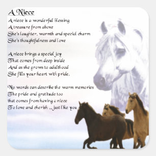 Niece Poem - Horses Vierkante Sticker