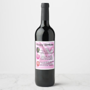 Niece Poem Wine Fles Etiket Happy Birthday