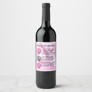 Niece Poem Wine Fles Label 21st Birthday Wijn Etiket