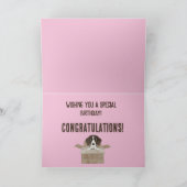 Niece Puppy in Box Verjaardag Kaart (Binnen)