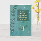 Niece Religious 11th Birthday Hand Drawn look Kaart (Gele Bloem)