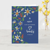 Niece Religious Birthday Daisies and Wildflower Kaart (Gele Bloem)