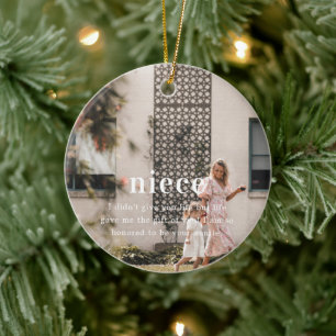 Niece   Sentimenteel Foto Keramiek Kerstornament Keramisch Ornament