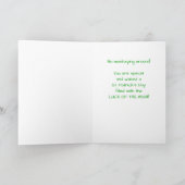 Niece, St. Patrick's Day Monkey with Shamrock Kaart (Binnen)