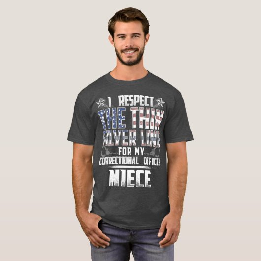 Niece Thin Silver Line Correction Officer T-shirt (Voorkant volledig)