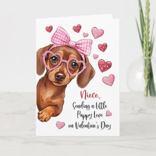 Niece Valentijnsdag Puppy Liefde Mooie Hond Kaart
