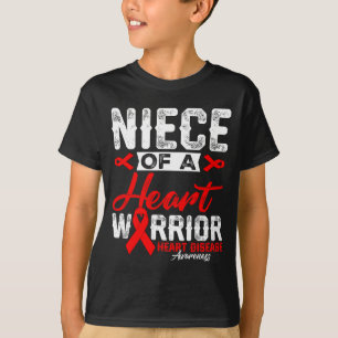Niece Van Een Hartkrijger Hartziekte Rode Lint T-shirt