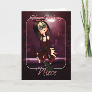 Niece Verjaardag Kaart - Moonies Rag Doll Gothic -