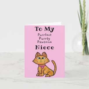 Niece Verjaardag Kaart - Schattigee kat
