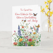 Niece Verjaardag Liefde In Bloom Wildflowers Kaart (Gele Bloem)