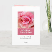 NIECE Verjaardag met Roze Roos en Kant Kaart (Achterkant)