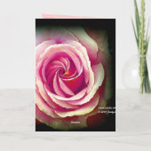 NIECE Verjaardag met Roze Roos en Kant Trim Kaart (Achterkant)