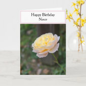 Niece Verjaardag Pastel Gele Rozen Roze Cupcake Kaart (Gele Bloem)