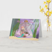 Niece Verjaardagskaart met kleine zeemeermin en vi Kaart (Gele Bloem)