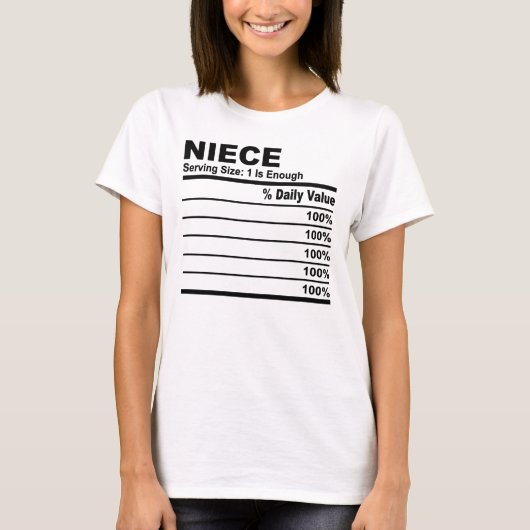Niece Voeding Feiten Aangepaste Gepersonaliseerde  T-shirt (Voorkant)
