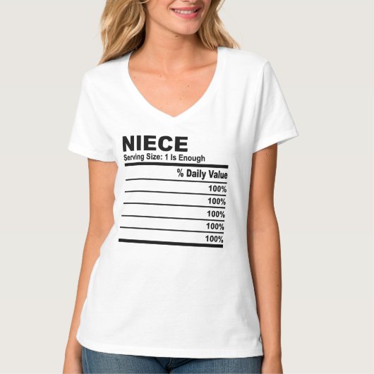 Niece Voeding Feiten Custom Gepersonaliseerde Vrou T-shirt (Voorkant)