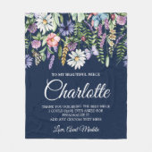 Niece Wildflower gepersonaliseerd bericht Fleece Deken (Voorkant)