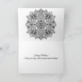 Niece's Birthday, Butterfly Mandala Coloring Page Kaart (Binnen)