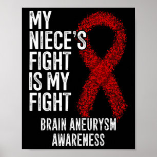 Niece's Fight Is My Fight Brain Aneurysma Bewustzi Poster
