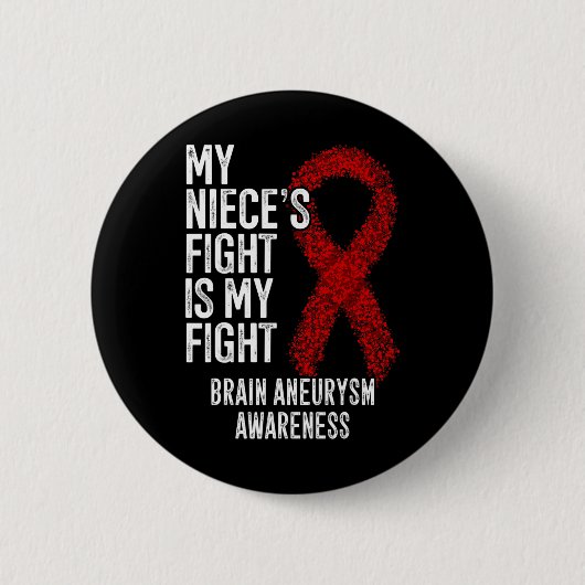 Niece's Fight Is My Fight Brain Aneurysma Bewustzi Ronde Button 5,7 Cm (Voorkant)