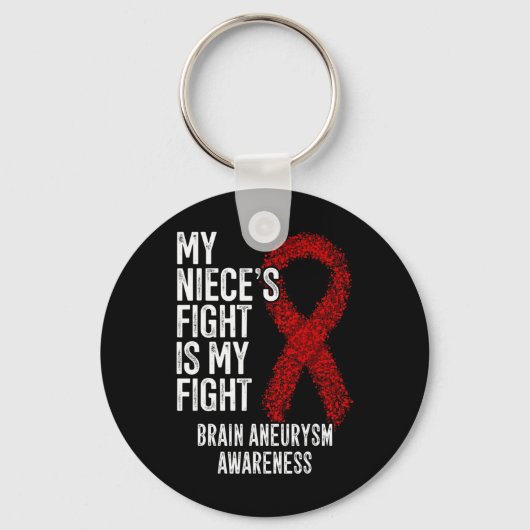 Niece's Fight Is My Fight Brain Aneurysma Bewustzi Sleutelhanger (Voorkant)
