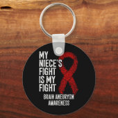 Niece's Fight Is My Fight Brain Aneurysma Bewustzi Sleutelhanger (Voorkant)