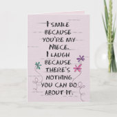 Niece's Verjaardag met glitterbloemen Kaart (Voorkant)