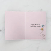 Niece's Verjaardag met glitterbloemen Kaart (Binnen)