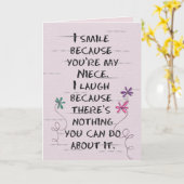 Niece's Verjaardag met glitterbloemen Kaart (Gele Bloem)