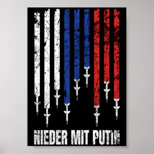 Nieder mit Poetin Antikrieg Frieden Ukraine Poster