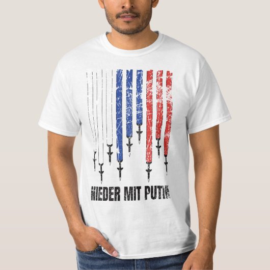 Nieder mit Poetin Antikrieg Frieden Ukraine T-shirt (Voorkant)