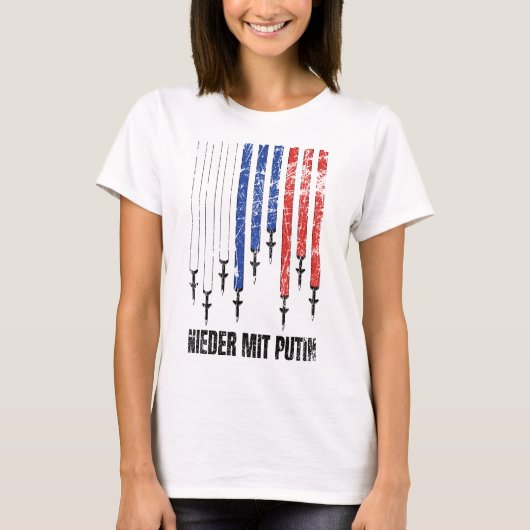 Nieder mit Poetin Antikrieg Frieden Ukraine T-shirt (Voorkant)