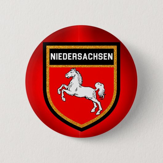 Niedersachsen Flag Ronde Button 5,7 Cm (Voorkant)