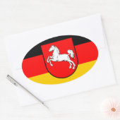 Niedersachsen Flagge mit Wappen Ovale Sticker (Envelop)