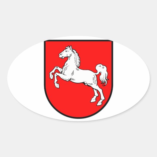 Niedersachsen Wappen Ovale Sticker (Voorkant)