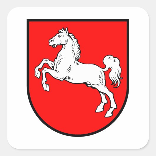 Niedersachsen Wappen Vierkante Sticker (Voorkant)