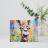 Niedlich personalisierbar gute Laune Lama  Briefkaart (Staand voorkant)